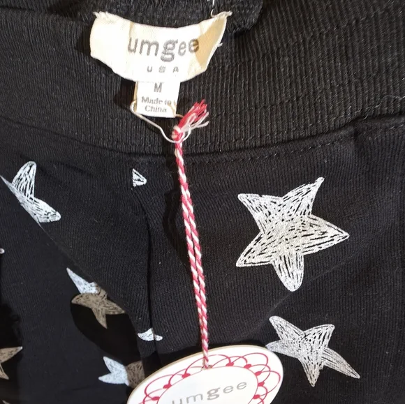 Umgee Black Star Pattern Joggers Women's Medium - Picture 2 of 4